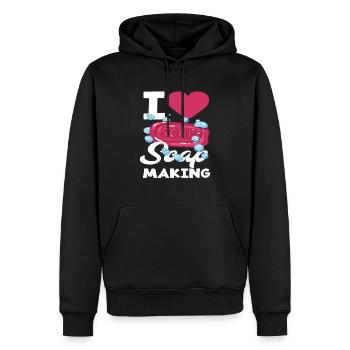 Ich Liebe Seifenherstellung - Männer Premium Bio Hoodie - Schwarz - Vorne - Nico (187cm)