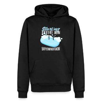 Démarrer l’opération de saponification - Sweat à capuche Premium bio Homme - noir - Devant - Nico (187cm)