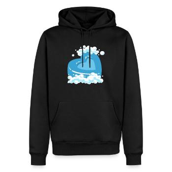 Blaues Herz Mit Schaum Motiv - Männer Premium Bio Hoodie - Schwarz - Vorne - Nico (187cm)