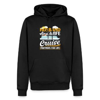 Mari et femme partenaire de croisière pour la vie - Sweat à capuche Premium bio Homme - noir - Devant - Nico (187cm)