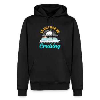 Je préfère être en croisière - Sweat à capuche Premium bio Homme - noir - Devant - Nico (187cm)