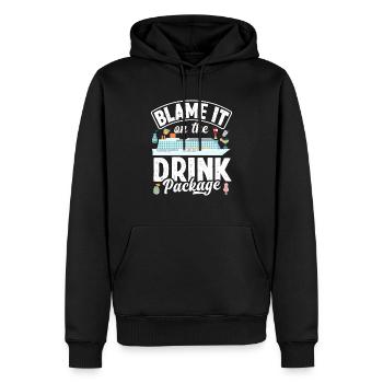 La faute à l’emballage boisson - Sweat à capuche Premium bio Homme - noir - Devant - Nico (187cm)