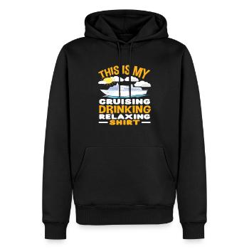 This is my cruise drinking relaxation - Men’s Premium Organic Hoodie - black - Front - Nico (187cm)