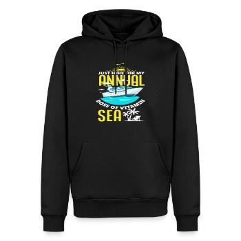 Ici pour ma dose annuelle de vitamine Meer - Sweat à capuche Premium bio Homme - noir - Devant - Nico (187cm)