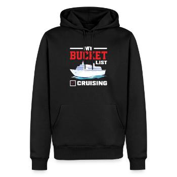 Meine Bucket List Kreuzfahrt - Männer Premium Bio Hoodie - Schwarz - Vorne - Nico (187cm)