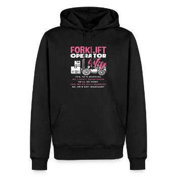 Forklift Driver Woman Funny Saying - Men’s Premium Organic Hoodie - black - Front - Nico (187cm)