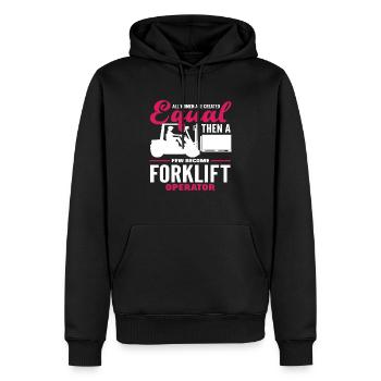 Forklift Driver Strength - Men’s Premium Organic Hoodie - black - Front - Nico (187cm)
