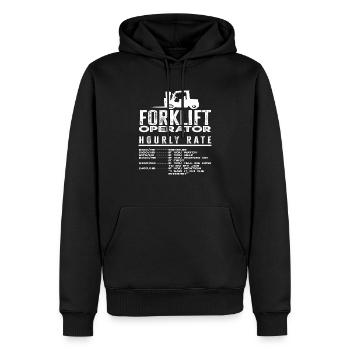 Gabelstaplerfahrer Stundensatz Humor - Männer Premium Bio Hoodie - Schwarz - Vorne - Nico (187cm)