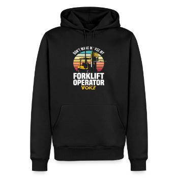Gabelstaplerfahrer Stimme Retro - Männer Premium Bio Hoodie - Schwarz - Vorne - Nico (187cm)