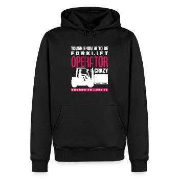Stark Genug Gabelstaplerfahrer Verrückt Genug Zu - Männer Premium Bio Hoodie - Schwarz - Vorne - Nico (187cm)