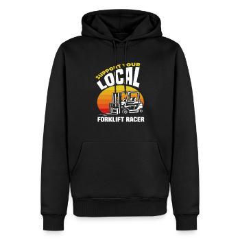 Unterstütze Deinen Lokalen Gabelstapler Rennfahrer - Männer Premium Bio Hoodie - Schwarz - Vorne - Nico (187cm)