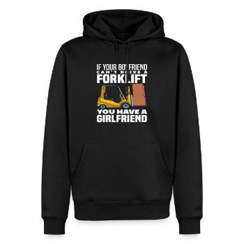 Wenn Dein Freund Kein Gabelstapler Fahrer Ist, - Männer Premium Bio Hoodie - Schwarz - Vorne - Nico (187cm)