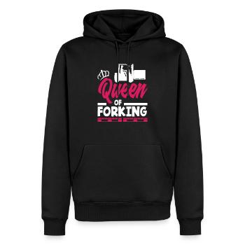 Reine Du Forking - Chariot élévateur Femmes Power - Sweat à capuche Premium bio Homme - noir - Devant - Nico (187cm)
