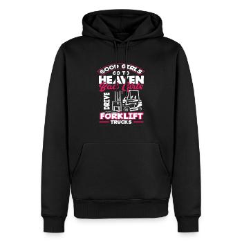 Good Girls Go To Heaven Bad Girls Drive Forklift - Männer Premium Bio Hoodie - Schwarz - Vorne - Nico (187cm)