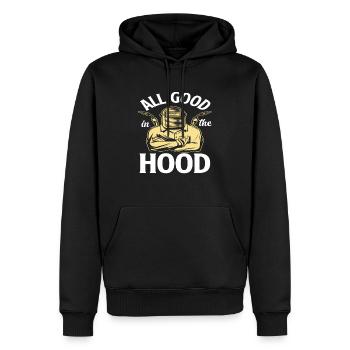 Schweißer Alles Gut In Der Haube - Männer Premium Bio Hoodie - Schwarz - Vorne - Nico (187cm)