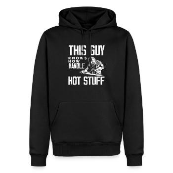Schweißer Dieser Typ Beherrscht Heiße Sachen - Männer Premium Bio Hoodie - Schwarz - Vorne - Nico (187cm)