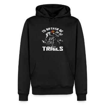 Je préfère être sur les sentiers - Sweat à capuche Premium bio Homme - noir - Devant - Nico (187cm)