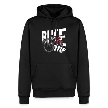 Bike Me Fahrradliebhaber Abenteuer - Männer Premium Bio Hoodie - Schwarz - Vorne - Nico (187cm)