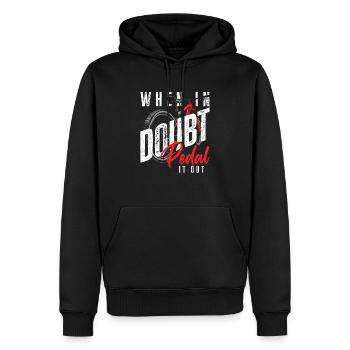 Bei Zweifel Tret In Die Pedale - Männer Premium Bio Hoodie - Schwarz - Vorne - Nico (187cm)