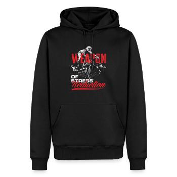 Arme pour réduire le stress - VTT Abenteuer - Sweat à capuche Premium bio Homme - noir - Devant - Nico (187cm)