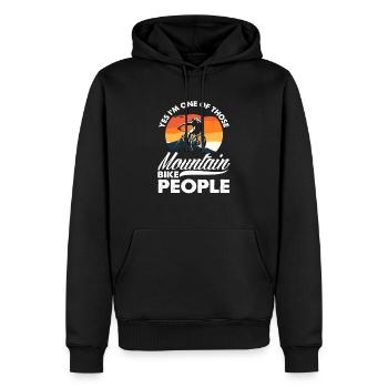 Oui, je fais partie des adeptes du VTT - Sweat à capuche Premium bio Homme - noir - Devant - Nico (187cm)
