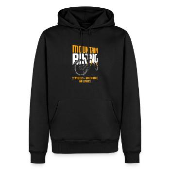 VTT - 2 roues pas de moteur pas de limites - Sweat à capuche Premium bio Homme - noir - Devant - Nico (187cm)