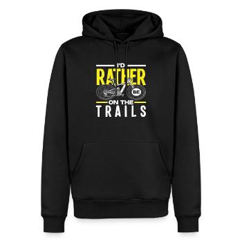 Ich Wäre Lieber Auf Den Trails Fahrrad - Männer Premium Bio Hoodie - Schwarz - Vorne - Nico (187cm)