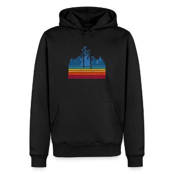 Mountainbike Abenteuer im Wald - Männer Premium Bio Hoodie - Schwarz - Vorne - Nico (187cm)