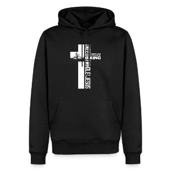 Alles Was Ich Brauche Ist Biken Und Jesus - Männer Premium Bio Hoodie - Schwarz - Vorne - Nico (187cm)