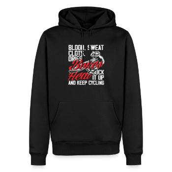 Sang Sueur Caillots Sèche Les os Guérissent Aspirent Garder - Sweat à capuche Premium bio Homme - noir - Devant - Nico (187cm)