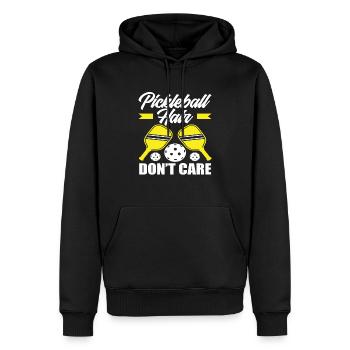 Les cheveux de pickleball s’en fichent - Sweat à capuche Premium bio Homme - noir - Devant - Nico (187cm)