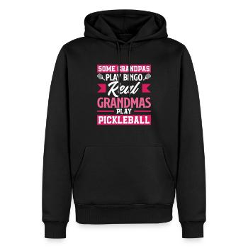 De vraies mamies jouant au pickleball - Sweat à capuche Premium bio Homme - noir - Devant - Nico (187cm)