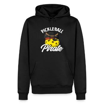 Pickleball Pirate pour les aventuriers - Sweat à capuche Premium bio Homme - noir - Devant - Nico (187cm)