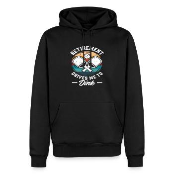 Retirement Drives Me to the Dink - Men’s Premium Organic Hoodie - black - Front - Nico (187cm)