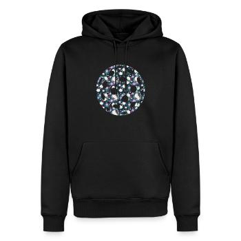 Floral Pattern Spring Nature Round - Men’s Premium Organic Hoodie - black - Front - Nico (187cm)