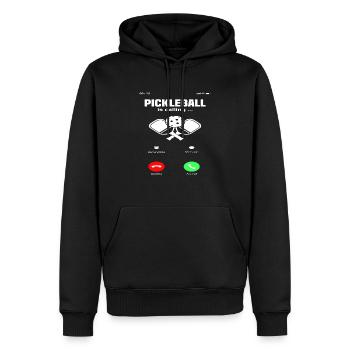 Pickleball Ruft An Design Sportliebhaber - Männer Premium Bio Hoodie - Schwarz - Vorne - Nico (187cm)