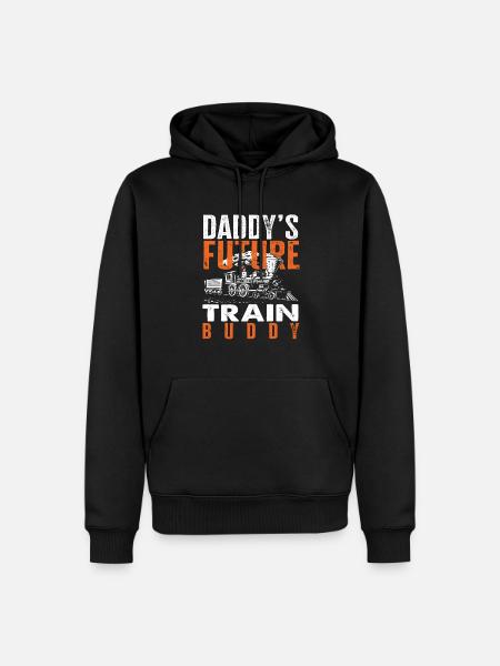 Daddy's Future Train Buddy Locomotive - Men’s Premium Organic Hoodie - black