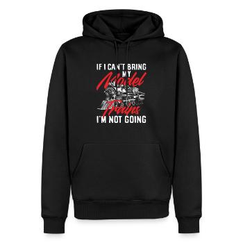 Si je n’apporte pas mes trains miniatures - Sweat à capuche Premium bio Homme - noir - Devant - Nico (187cm)