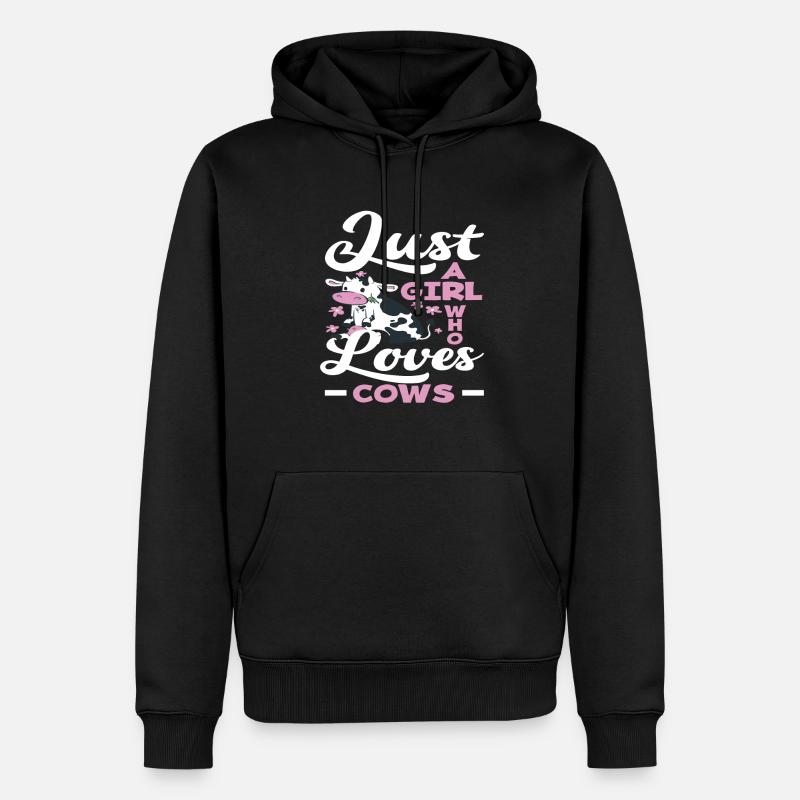 Ein Mädchen Das Kühe Liebt - Männer Premium Bio Hoodie - Schwarz