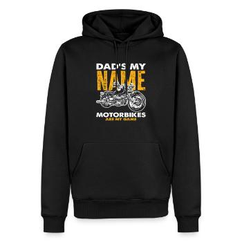 Papa Ist Mein Name Motorräder Sind Mein Spiel - Männer Premium Bio Hoodie - Schwarz - Vorne - Nico (187cm)