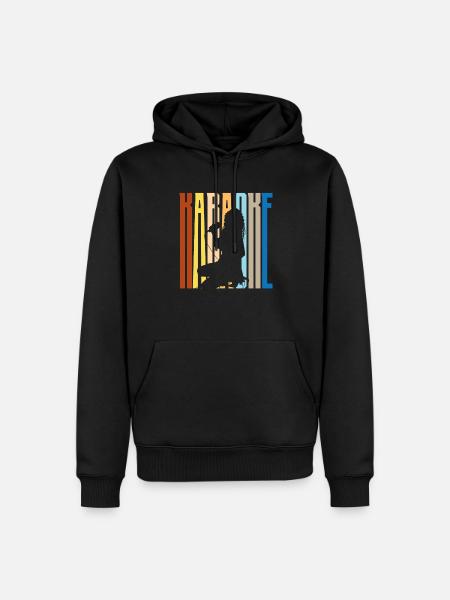 Karaoke Singer Silhouette Retro - Men’s Premium Organic Hoodie - black