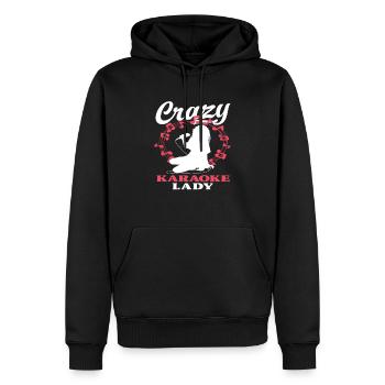 Crazy Karaoke Lady Spaßige Musikliebhaberinnen - Männer Premium Bio Hoodie - Schwarz - Vorne - Nico (187cm)