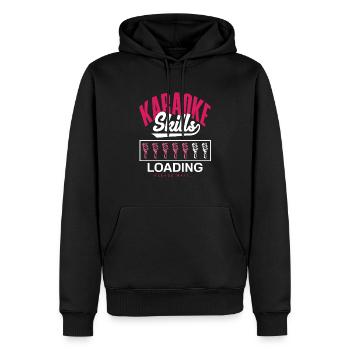 Karaoké Compétences Chargement Veuillez patienter - Sweat à capuche Premium bio Homme - noir - Devant - Nico (187cm)