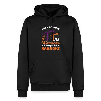 Was Bei Karaoke Passiert Bleibt Bei Karaoke - Männer Premium Bio Hoodie - Schwarz - Vorne - Nico (187cm)