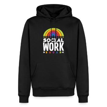 Soziale Arbeit Team Regenbogen - Männer Premium Bio Hoodie - Schwarz - Vorne - Nico (187cm)