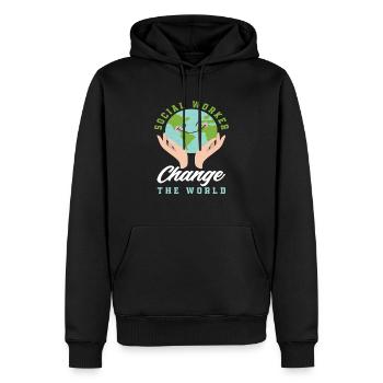 Juste un travailleur social cool - Sweat à capuche Premium bio Homme - noir - Devant - Nico (187cm)