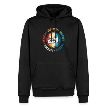 Sozialarbeiter Respekt Geduld Loyalität - Männer Premium Bio Hoodie - Schwarz - Vorne - Nico (187cm)