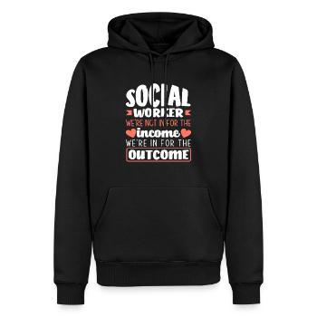 Travailleurs sociaux Nous ne sommes pas pour le revenu - Sweat à capuche Premium bio Homme - noir - Devant - Nico (187cm)