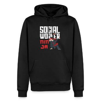Sozialarbeiter Ninja Krieger Design - Männer Premium Bio Hoodie - Schwarz - Vorne - Nico (187cm)