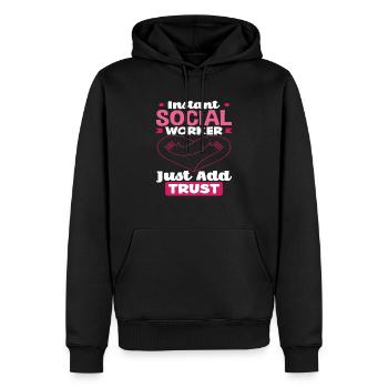 Instant Social Worker Easy Trust - Men’s Premium Organic Hoodie - black - Front - Nico (187cm)